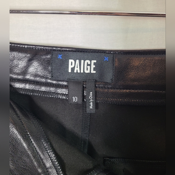 PAIGE Mesa Pant - Black Faux Leather Size 10 women's - Picture 11 of 14